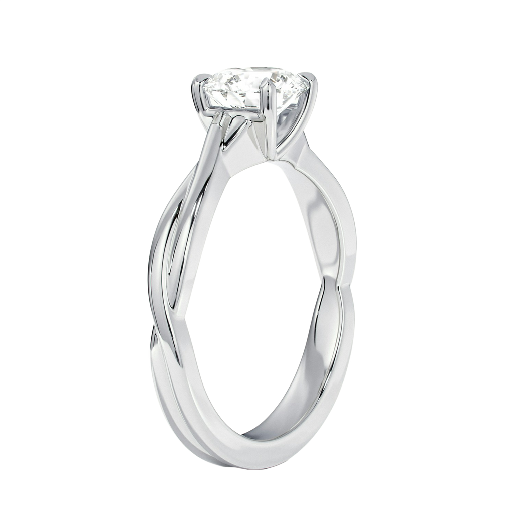 Wreath - Asscher - White Gold - Plain
