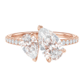 Duo - Pear - Rose Gold - Pavé