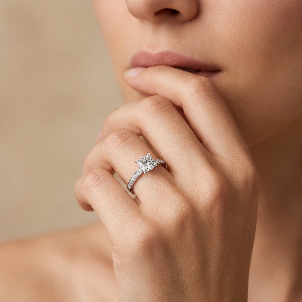 Bailey - Princess - Platinum - Pavé