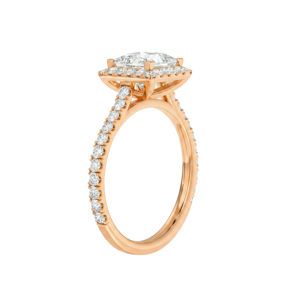 Cordelia - Asscher - Rose Gold - Pavé