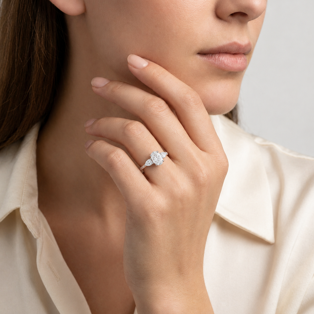 Halcyon - Oval - Rose/White Tone - Pavé