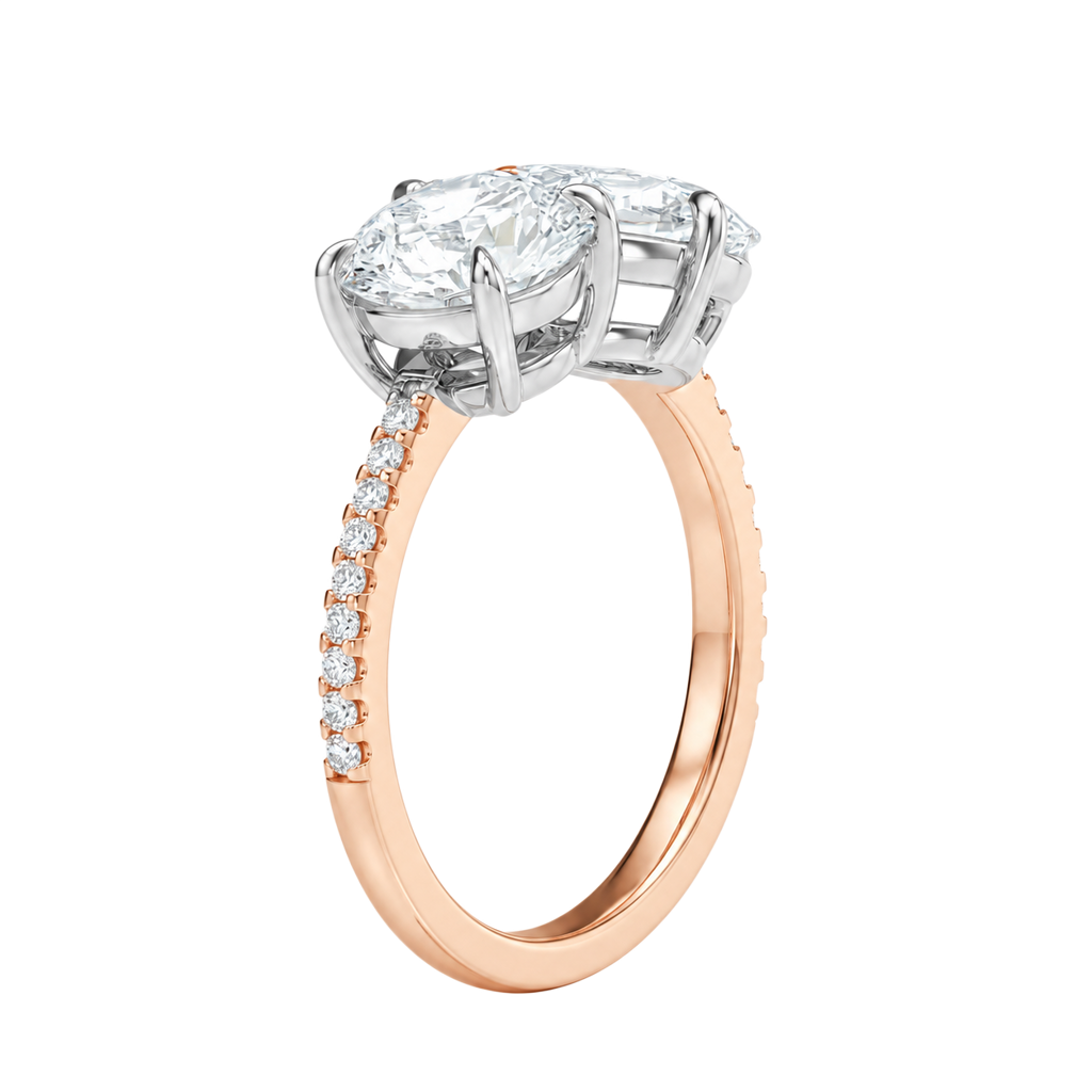 Duo - Princess - Rose/White Tone - Pavé
