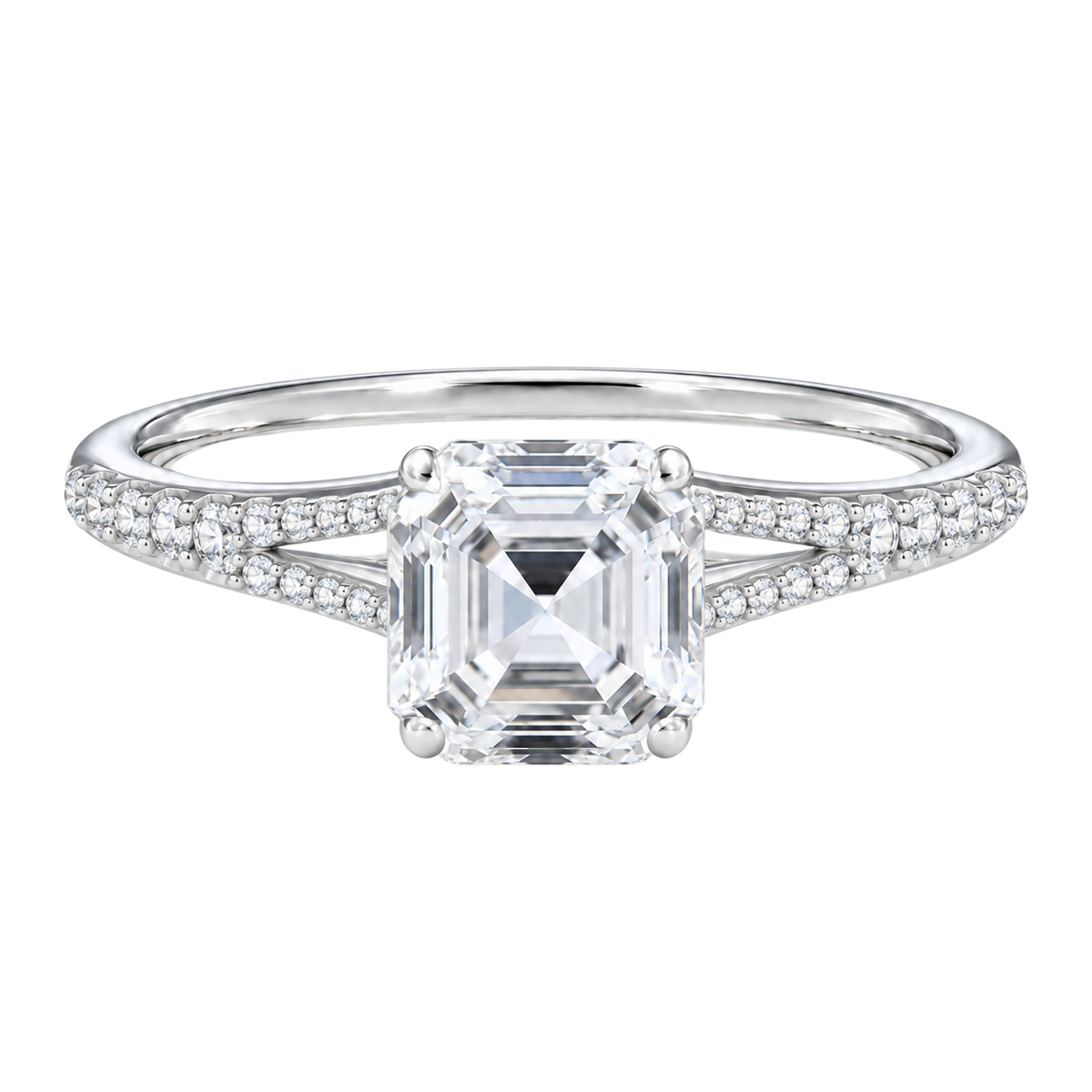 Lumiere - Asscher - White Gold - Pavé