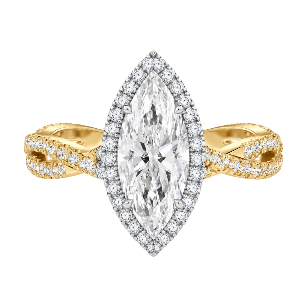 Braid - Marquise - Yellow/White Tone - Pavé
