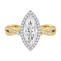 Braid - Marquise - Yellow/White Tone - Pavé
