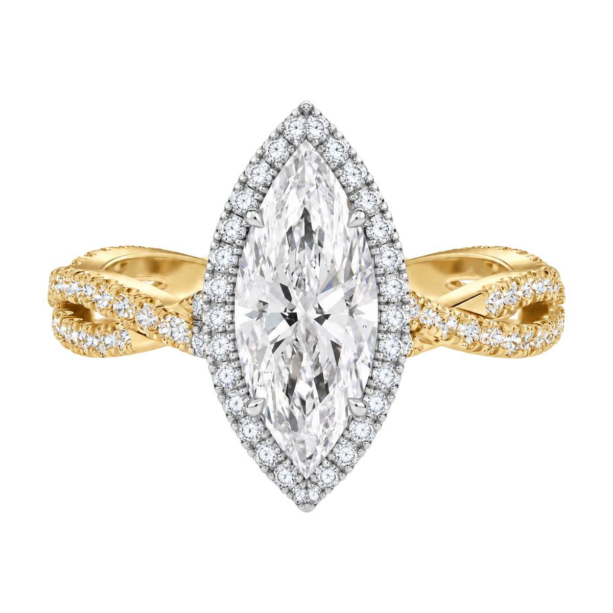 Braid - Marquise - Yellow/White Tone - Pavé