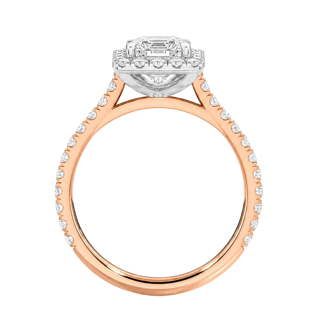 Cordelia - Asscher - Rose / White Tone - Pavé