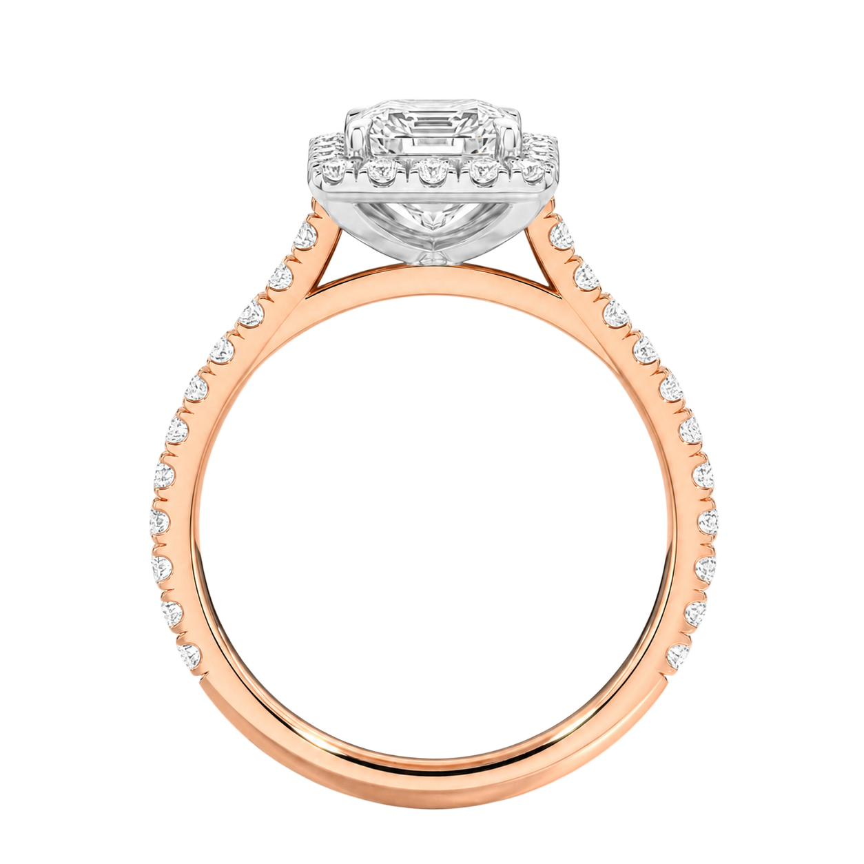 Cordelia - Asscher - Rose / White Tone - Pavé