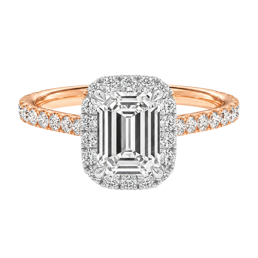 Cordelia - Emerald - Rose / White Tone - Pavé