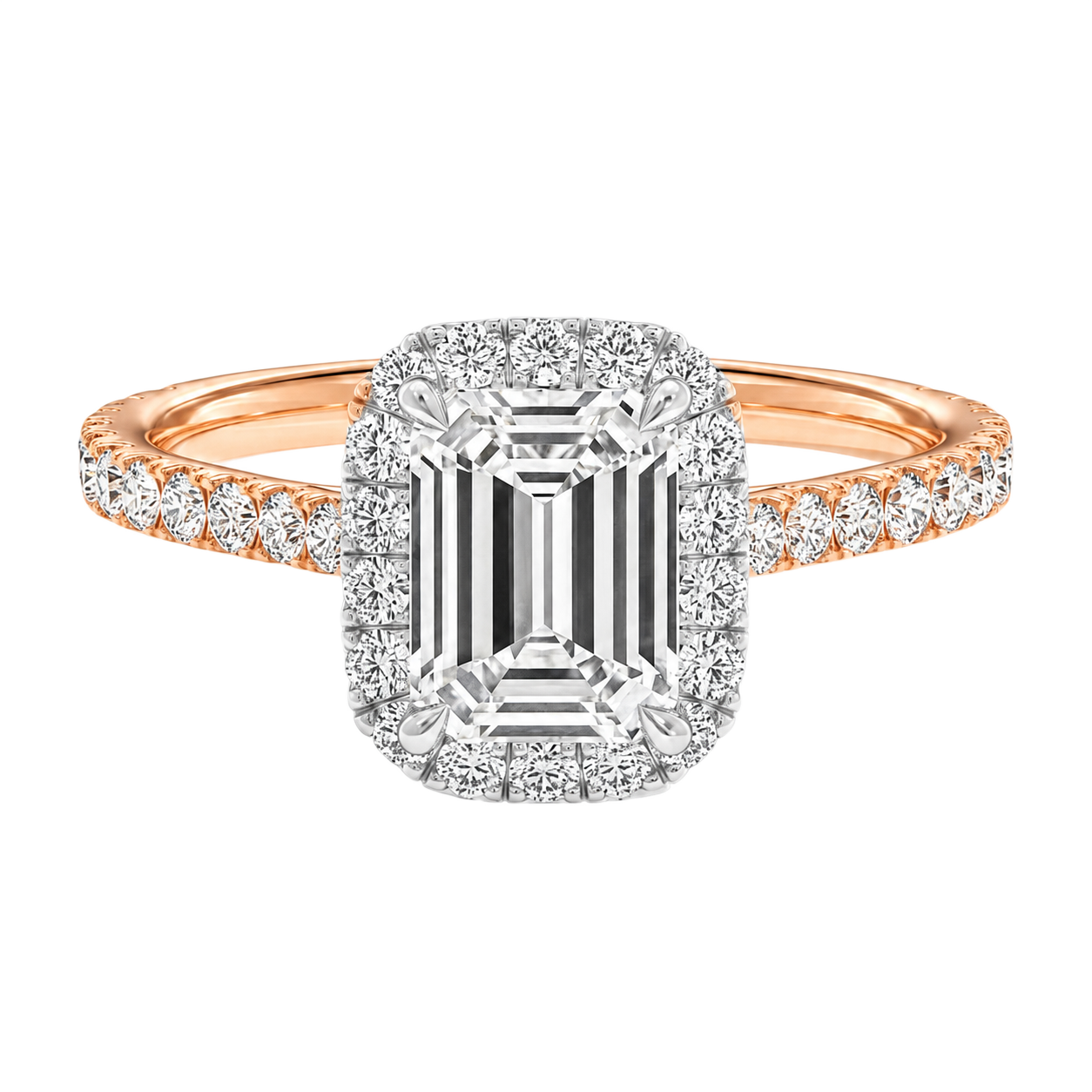 Cordelia - Emerald - Rose / White Tone - Pavé