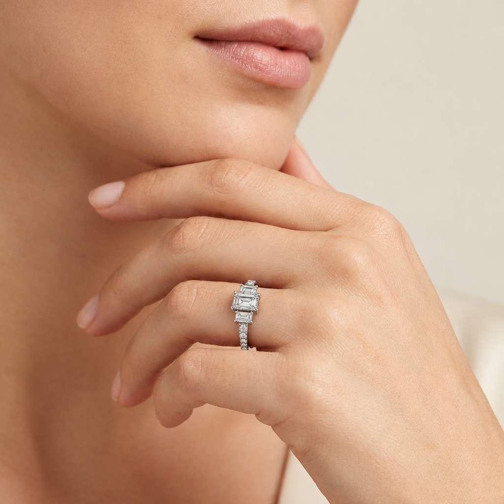 Elysium - Emerald - Rose/White Tone - Pavé