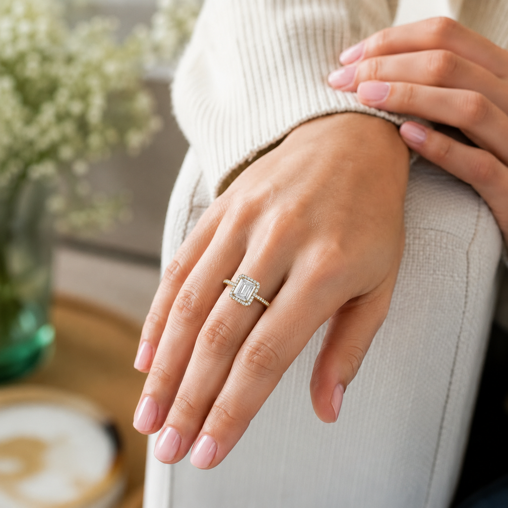 Cordelia - Asscher - Yellow / White Tone - Plain