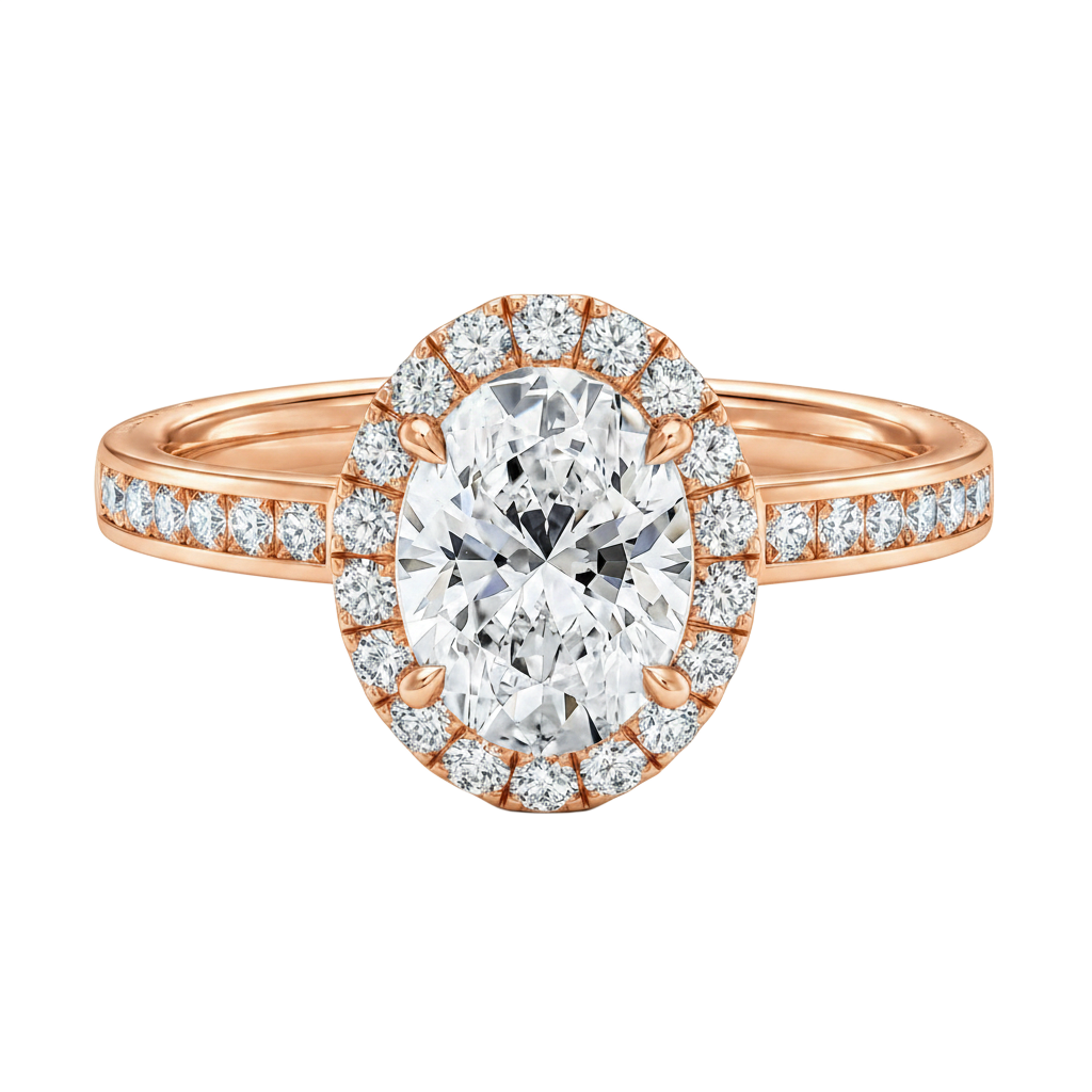 Cordelia - Oval - Rose Gold - Channel