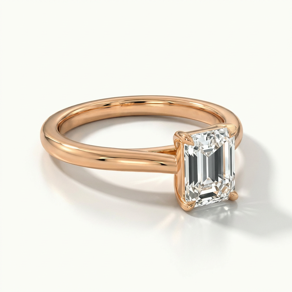 Bardot - Emerald - Rose Gold - Plain