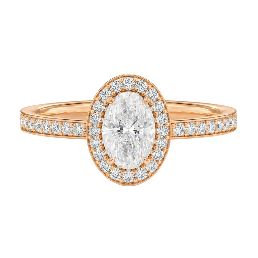 Deneuve - Oval - Rose Gold - Pavé