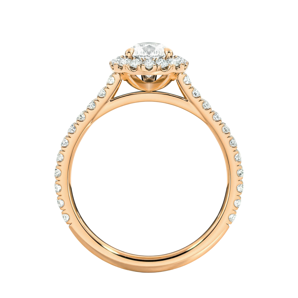 Cordelia - Pear - Rose Gold - Pavé