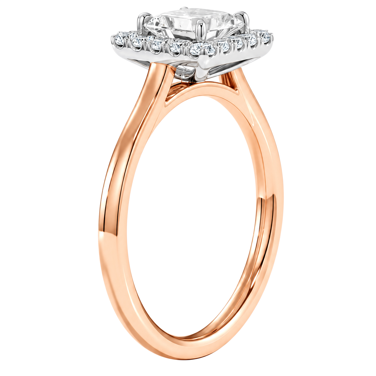 Cordelia - Asscher - Rose / White Tone - Plain