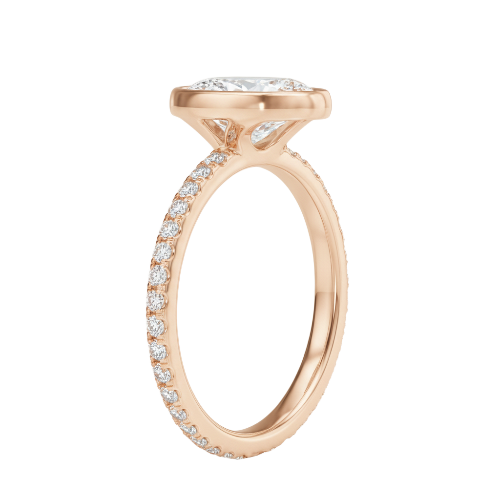 Bailey - Round - Rose Gold - Pavé