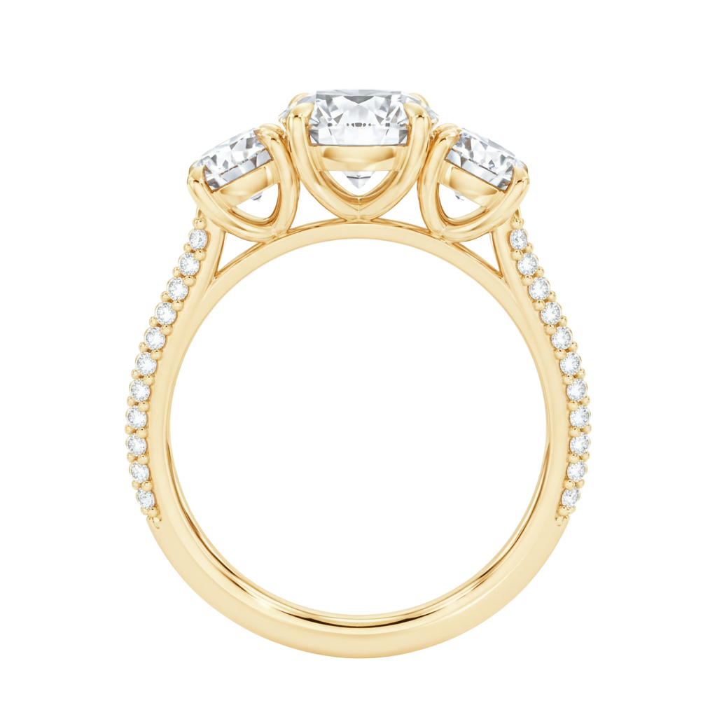 Elysium - Emerald - Yellow Gold - Pavé