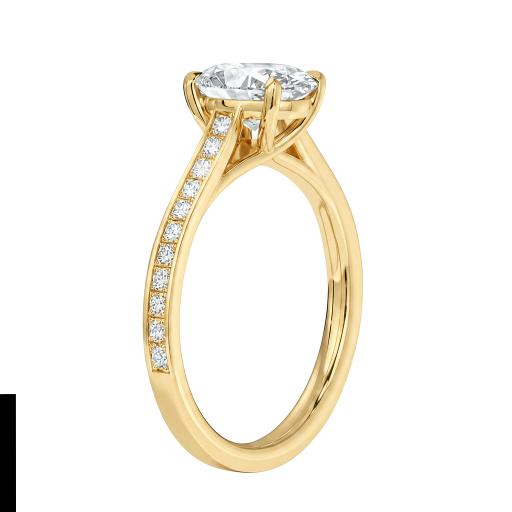 Basilica - Pear - Yellow Gold - Channel