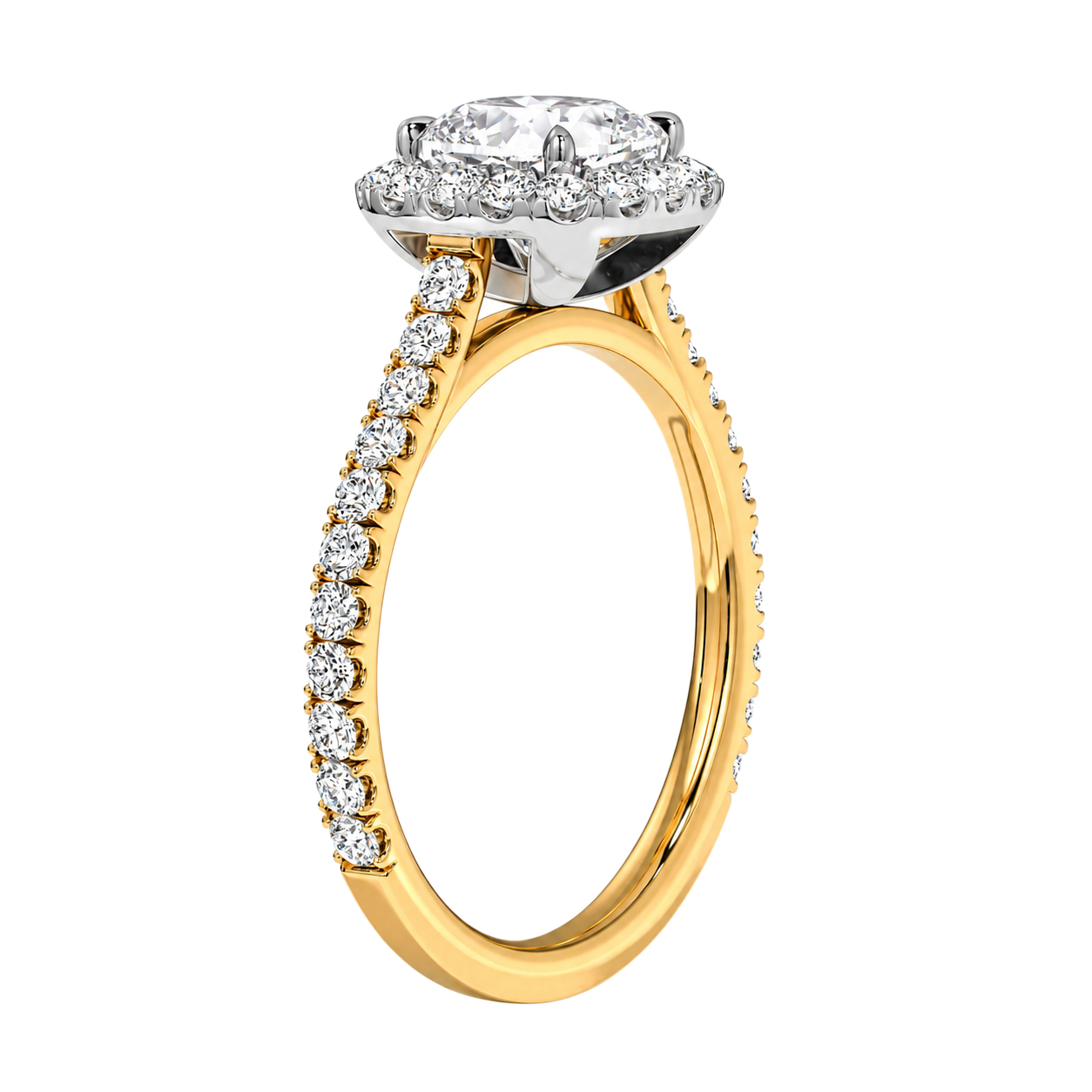Cordelia - Cushion - Yellow / White Tone - Pavé