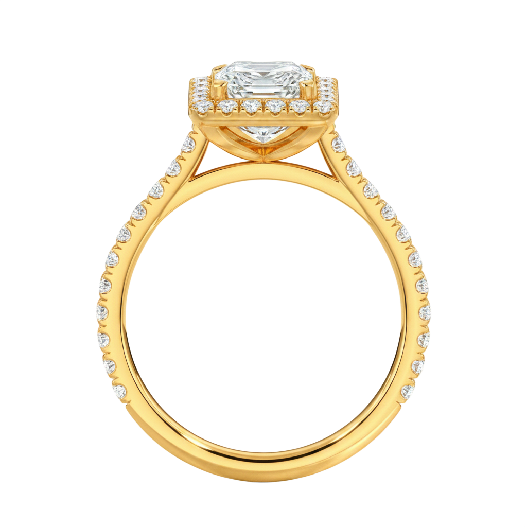 Cordelia - Asscher - Yellow Gold - Pavé