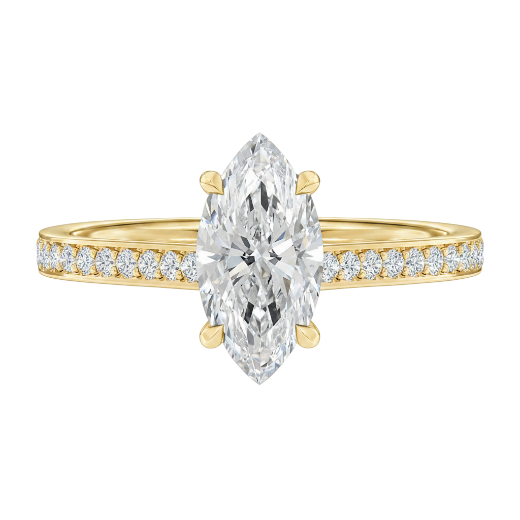 Basilica - Marquise - Yellow Gold - Pavé