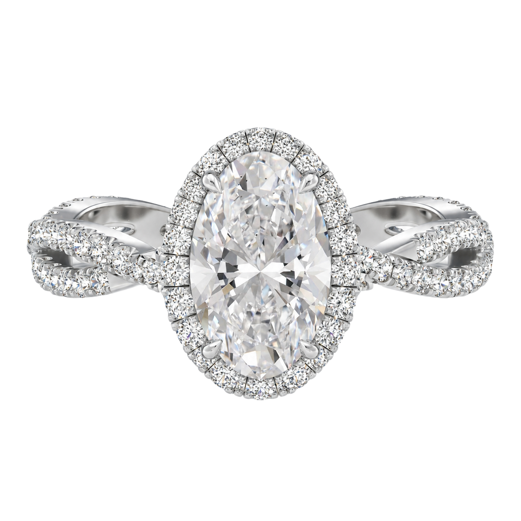 Braid - Oval - White Gold - Pavé