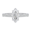 Basilica - Marquise - White Gold - Pavé