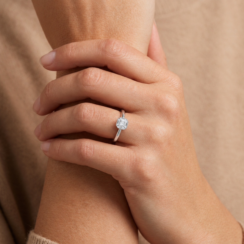 Bailey - Asscher - Platinum - Plain