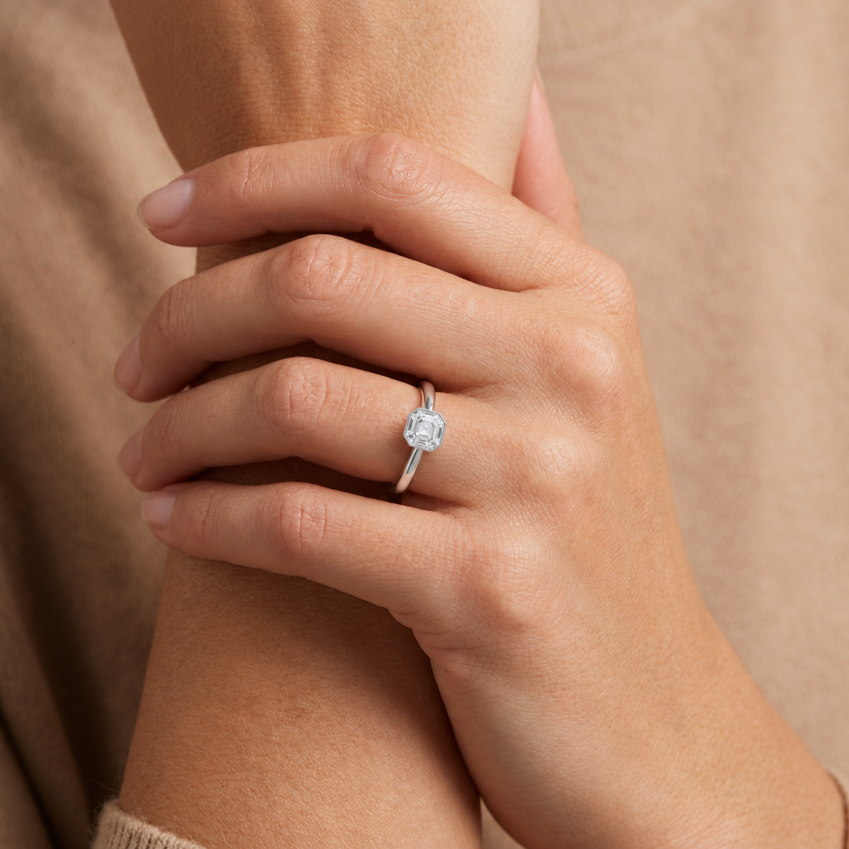 Bailey - Asscher - Platinum - Plain
