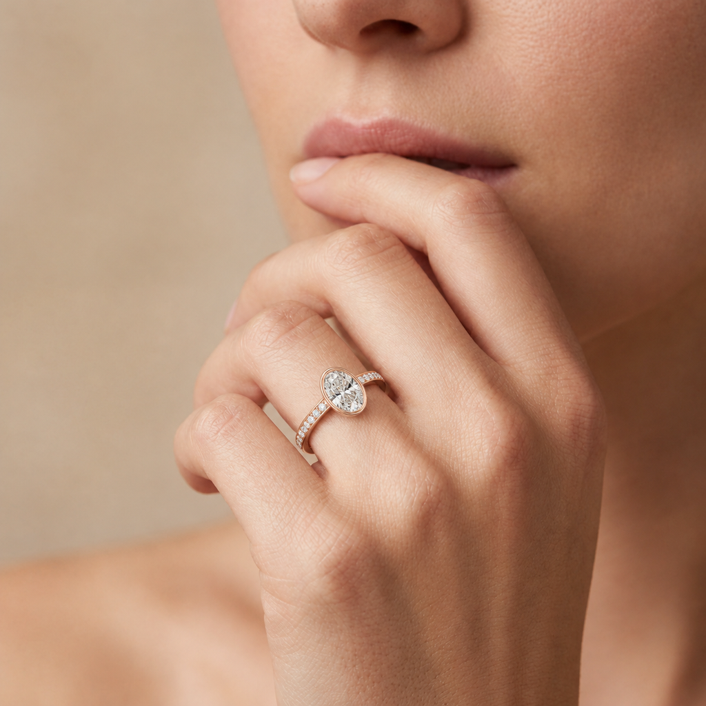 Bailey - Oval - Rose Gold - Channel