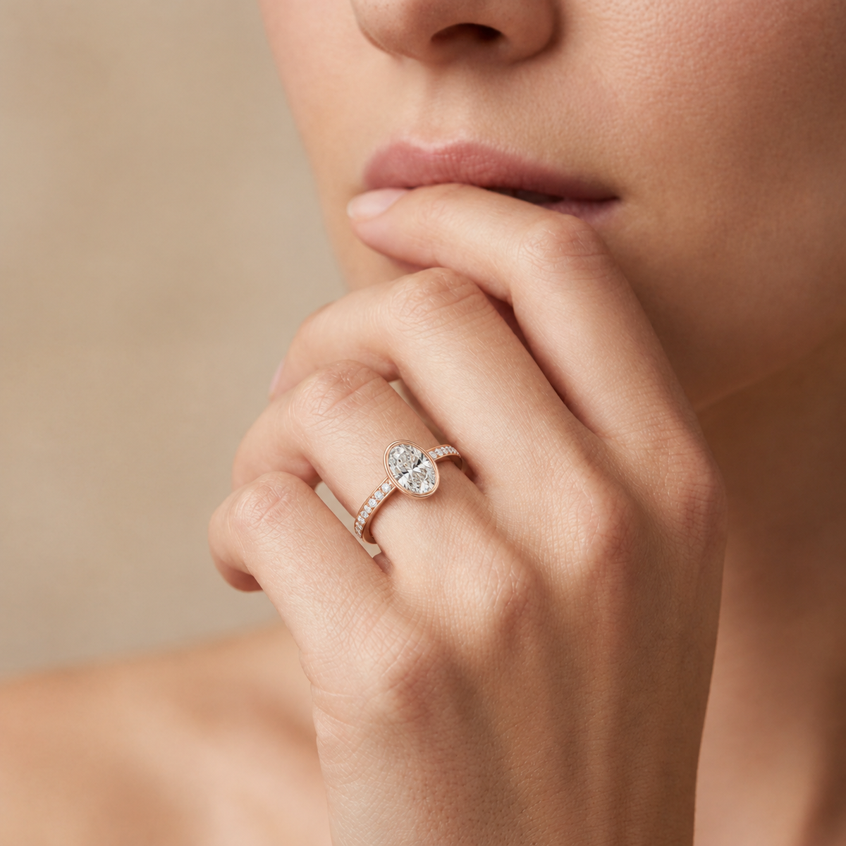Bailey - Oval - Rose Gold - Channel