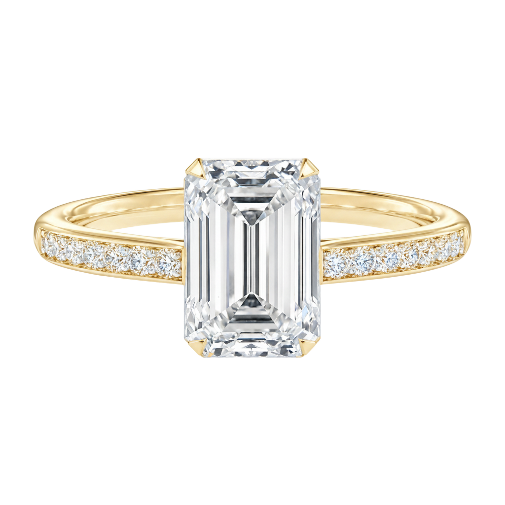 Solenne - Emerald - Yellow Gold - Channel