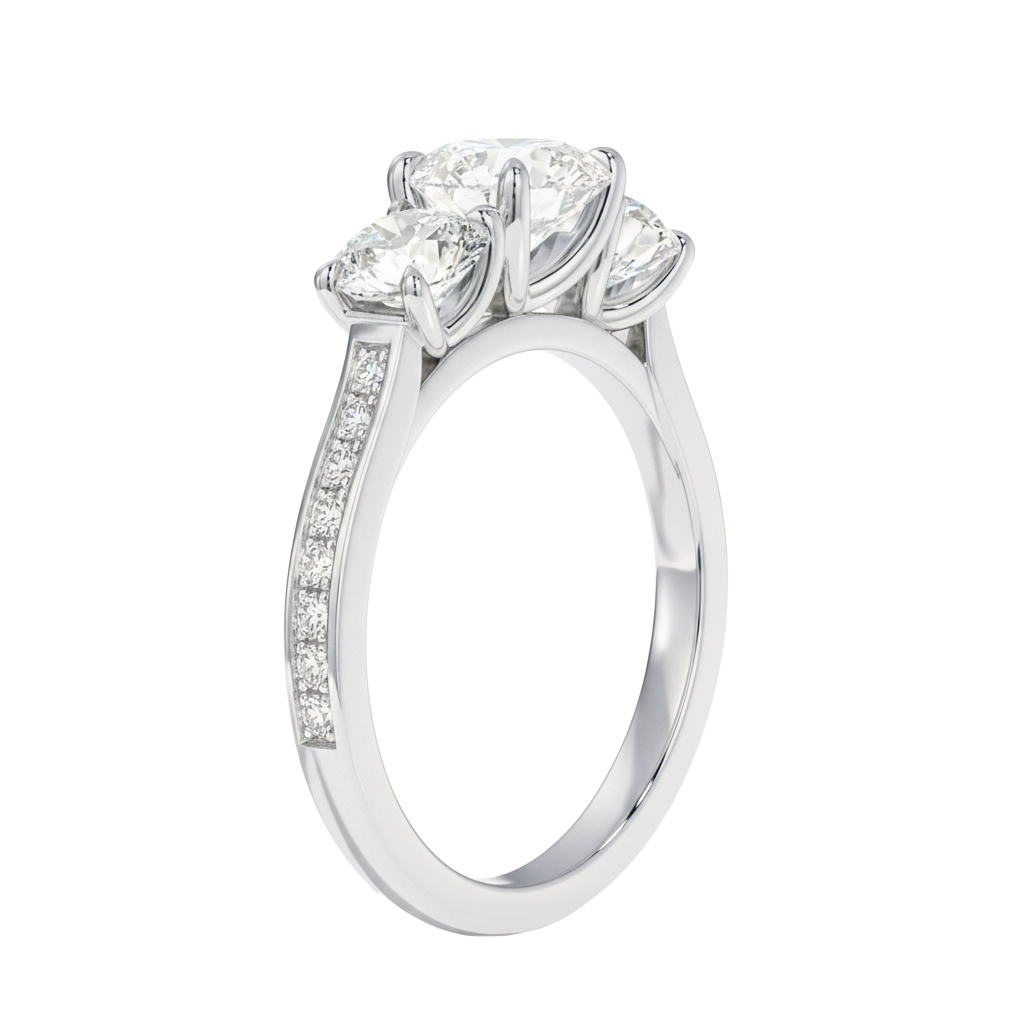 Trinity - Round - White Gold - Channel