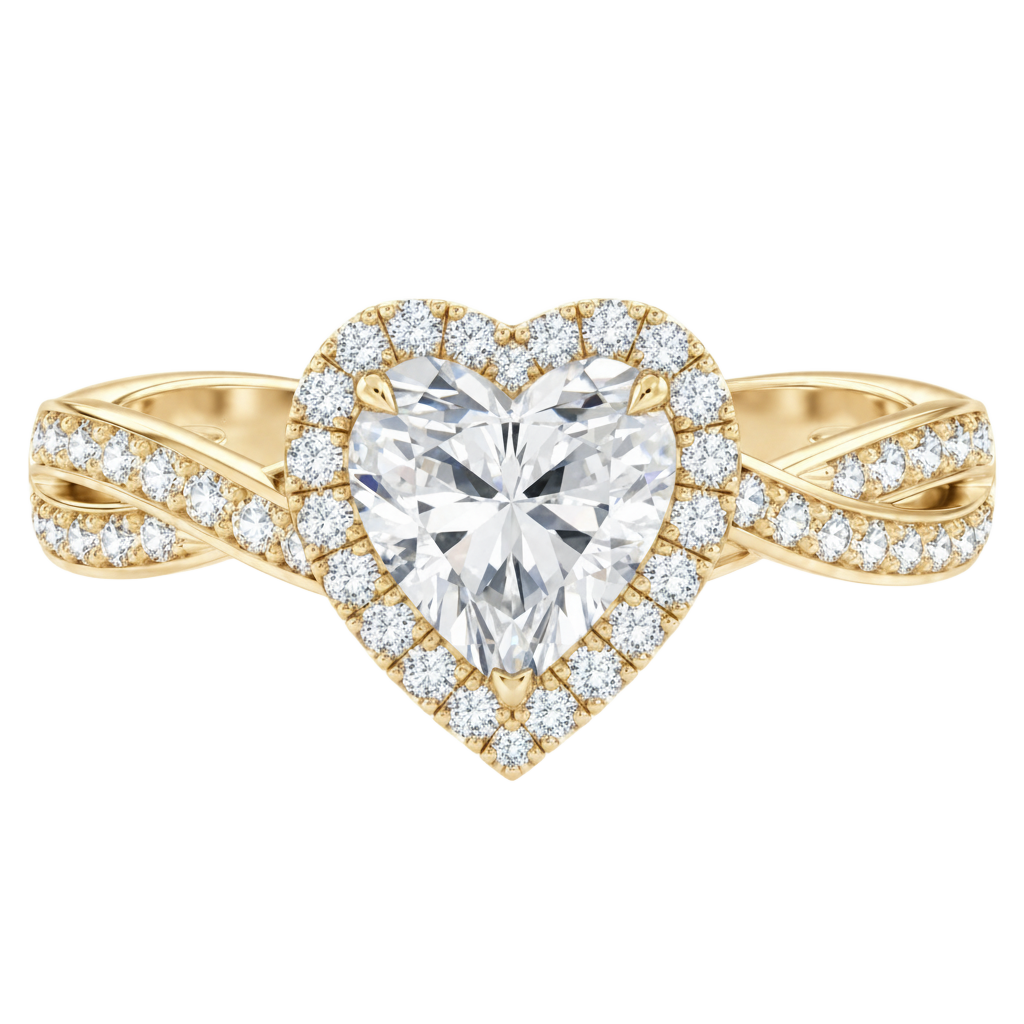 Braid - Heart - Yellow Gold - Channel