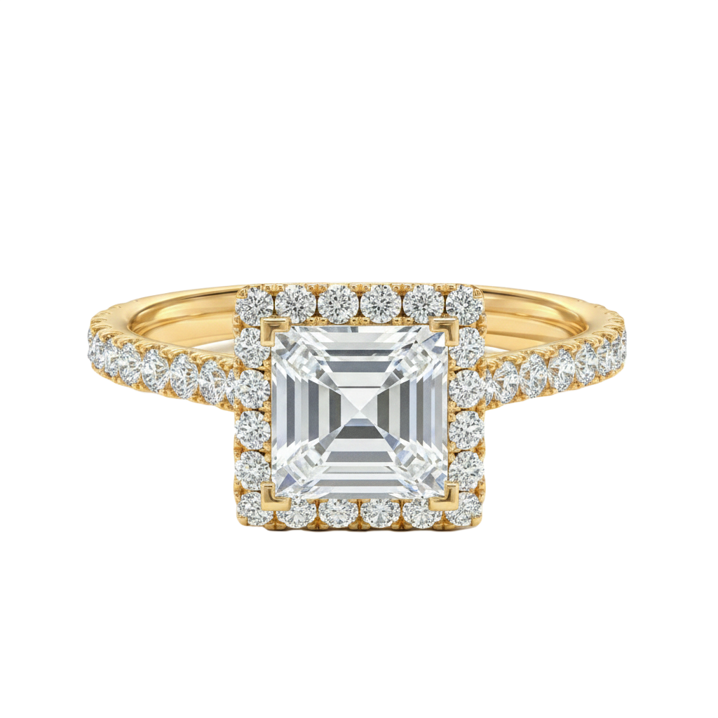 Cordelia - Asscher - Yellow Gold - Pavé
