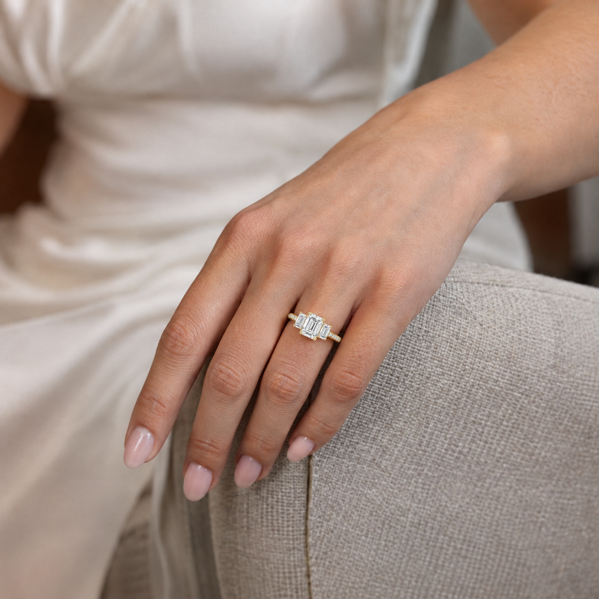 Elysium - Emerald - Yellow Gold - Pavé