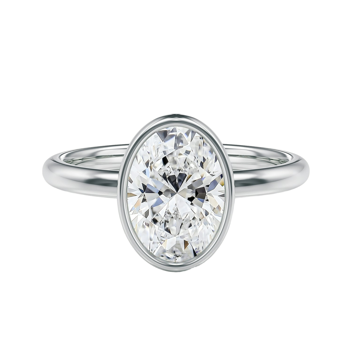Bailey - Oval - White Gold - Plain