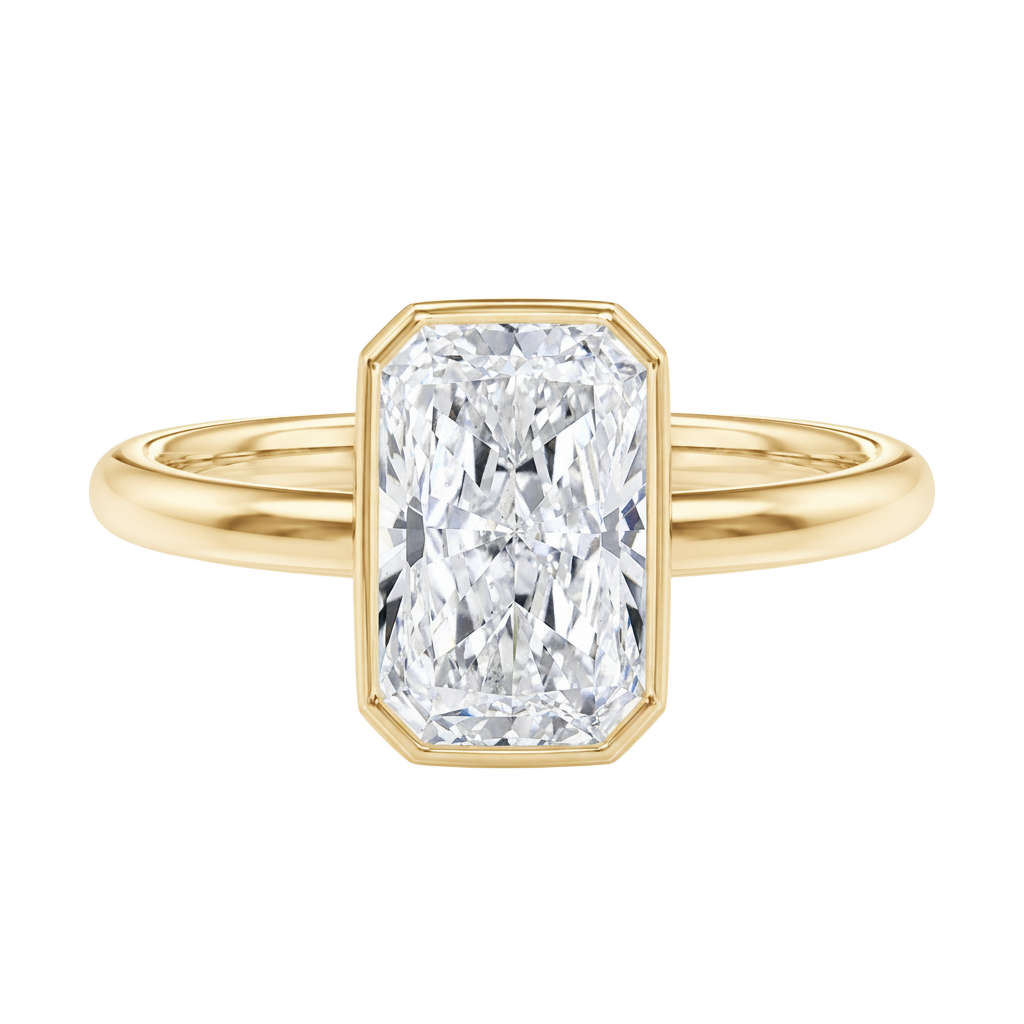 Bailey - Radiant - Yellow Gold - Plain
