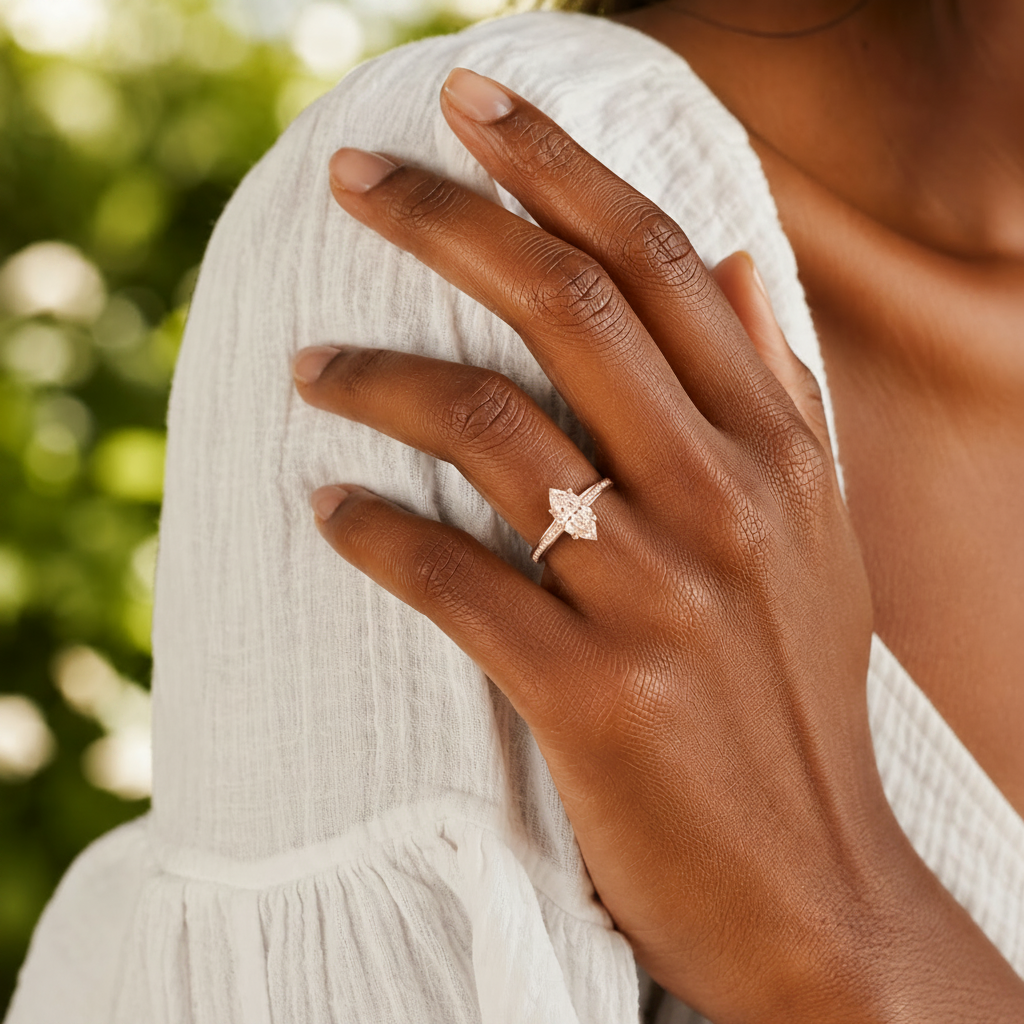 Basilica - Marquise - Rose Gold - Pavé