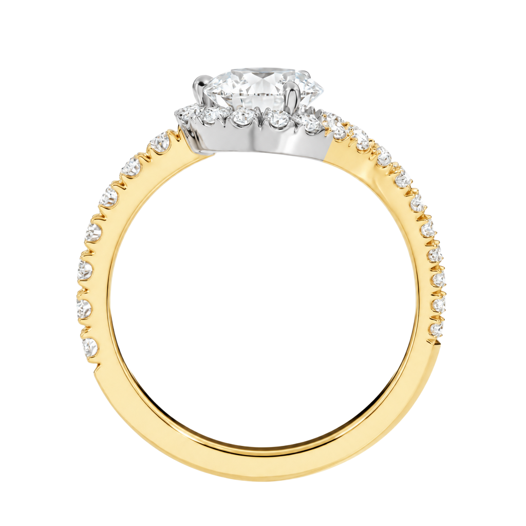 Orbit - Round - Yellow/White Tone - Pavé