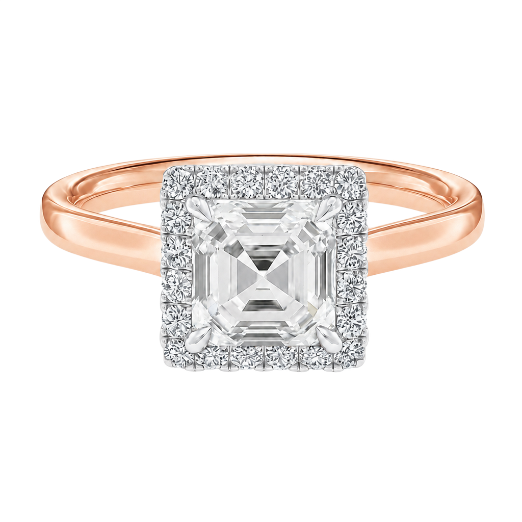 Cordelia - Asscher - Rose / White Tone - Plain