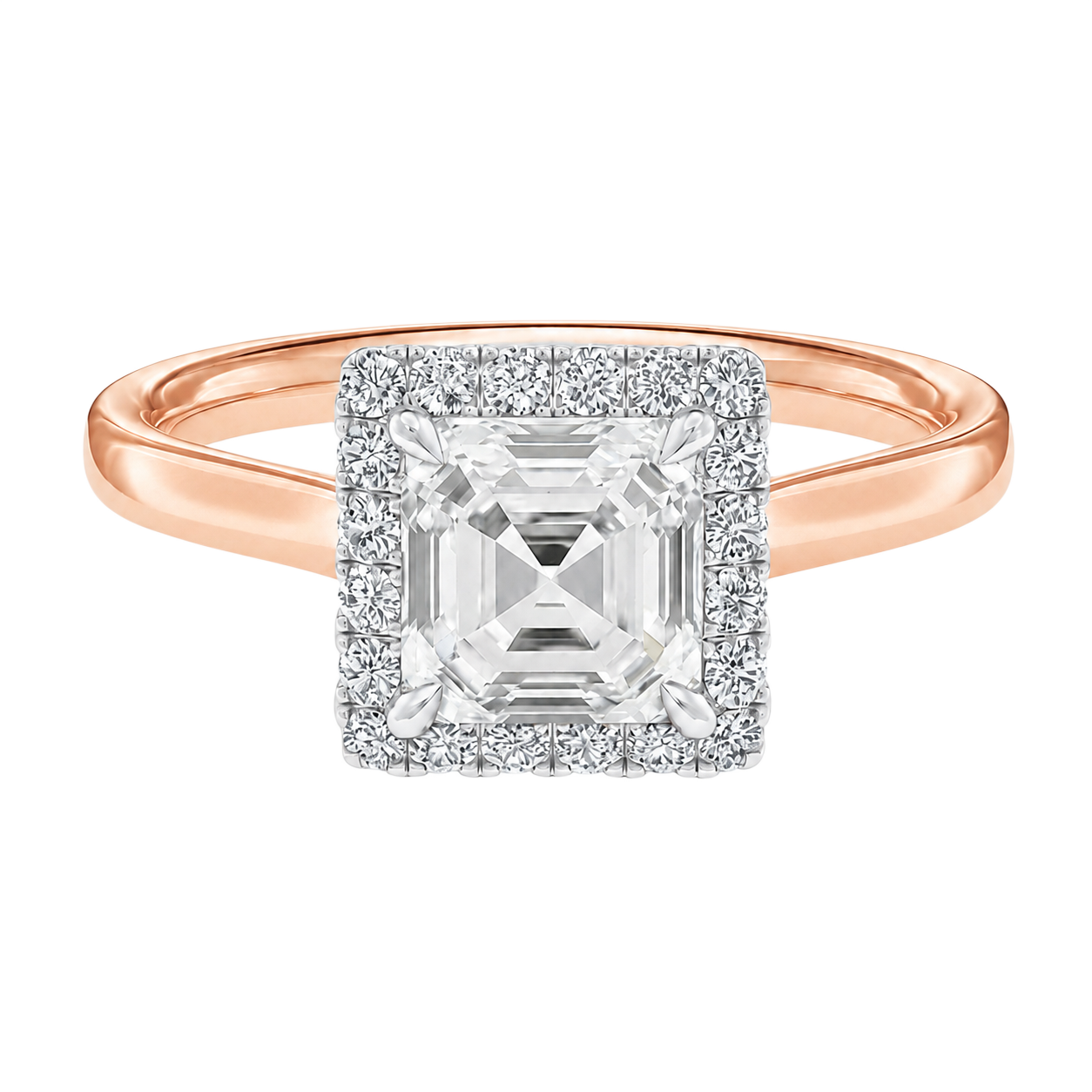 Cordelia - Asscher - Rose / White Tone - Plain