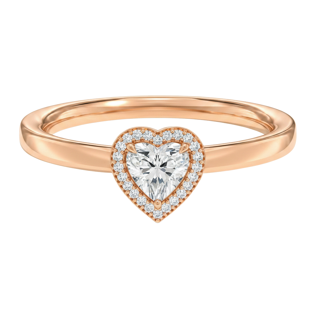 Deneuve - Heart - Rose Gold - Plain