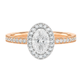 Deneuve - Oval - Rose/White Tone - Pavé