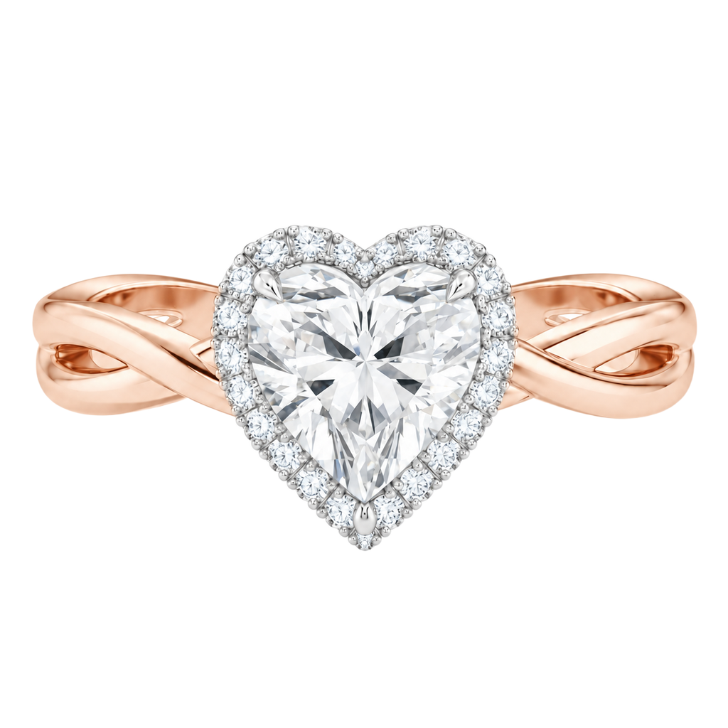 Braid - Heart - Rose/White Tone - Plain