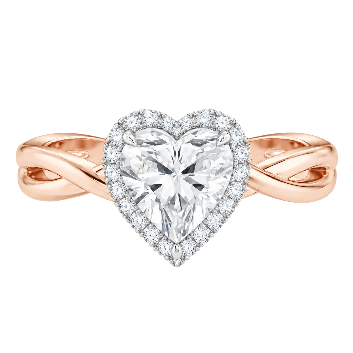 Braid - Heart - Rose/White Tone - Plain