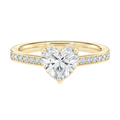 Talia - Heart - Yellow Gold - Channel