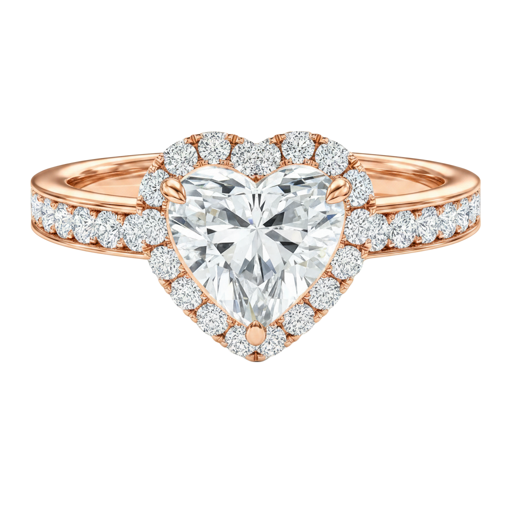 Cordelia - Heart - Rose Gold - Channel
